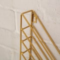 Miniatyrbillede 2 af 5: Ikke stansende jernkunst hængende væg, væg, bogreol i soveværelset, bog- og magasinstativ, billedbogsstativ til børn, udstillingsstativ - perfekt gold