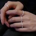 Pikkukuva 3 / 6: 2 set (koko 11+12) Sparkling Sormukset - 925 Sterling Hopea - Sim - Perfet