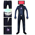 Pikkukuva 6 / 10: Skibidi WC TV Mies Jumpsuit Cosplay Halloween-asu lapsille Kameramies - Perfet Camera Man Kids 120