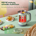 Miniatyrbillede 3 af 5: Kogende Vandkoger i Rustfrit Stål, Mini Rejsekoger til 0,8 Liter, 600 Watt Elektrisk Vandkoger, Dobbeltlagsdesign, Overophedningsbeskyttelse, Hurtig Kogningsfunktion, Stille green