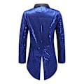 Miniatyrbillede 3 af 5: Sliktaa Herre Sequin Svalehalefrakke Jakke Fest Show Tux Kjole Frakke - Perfekt Blue L