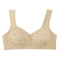 Miniatyrbilde 4 av 4: Stålringfri BH med frontknapp Pustende Camisole Bralette for Kvinner - Perfekt Black 48 110