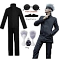 Miniatyrbild 2 av 5: Anime Jujutsu Kaisen Gojo Satoru Cosplay Kostym Ögonlapp Peruk Glasögon Dräkt Halloween Kostymer för Män - Perfekt Wig B Only S
