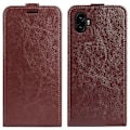 Miniatyrbillede 1 af 4: Kompatibel med R64 Tekstur Vertikal Flip Læder Telefon Cover - Perfekt Brown For Samsung Galaxy Xcover 7 Pro