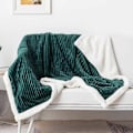 Miniatyrbilde 1 av 5: Magisk Velvet Sherpa-pledd Fleece Teppe Oransje og Hvit Sherpa Myk Plysj Fluffy Varmt Koselig Tykt for Seng Sofa Stol - Perfekt 7 120x200cm