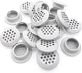 20 stk. ventilationsriste 25 mm cirkulær udhængsventilationsrist rustfrit stål rund ventilationsrist med mesh-hul til køkken badeværelse skab garderobe (hvid) - Perfet