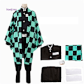Pikkukuva 6 / 6: nime Demon Slayer Kimetsu No Yaiba Zenitsu Giyu Tanjirou Kamado Nezuko Cosplay Naiset Lapset Miehet Kimono - Perfet A