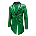 Miniatyrbilde 2 av 5: Sliktaa Herre Paljett Svalehalefrakk Jakke Fest Show Tux Kjole Frakk - Perfekt Green 3XL