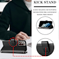 Miniatyrbillede 4 af 5: Kompatibel med Samsung Galaxy Note 20 Ultra Wallet Case Premium Lynlås Stor Plads Flip PU Læder Cover - Perfekt Black