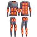 Miniatyrbillede 1 af 5: Vinter Termisk Opvarmet Jakke 28 Områder Vandretøj Ski Dragter Opvarmet Tøj Opvarmet Underundertøj-Perfekt Women Grey Set 4XL