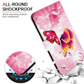 Pikkukuva 5 / 5: Piirroskuvioinen nahkakotelo yhteensopiva Motorola Moto G75 5G:n kanssa - Perfet Pink Butterflies