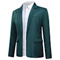 Miniatyrbillede 2 af 5: Mænds Business Casual Klassisk Hakket Lapel Dobbelt Slids Ensfarvet Enknaps Blazer - Perfekt Dark Green 2XL