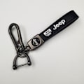 Miniatyrbillede 1 af 5: Læder Nøglering til Bil | Metal Finish | Robust Nøglering | Nøglering og Krogbeslag - Perfekt Silver Hardware Jeep