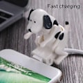Pikkukuva 3 / 5: Hauska Nyrkkeilevä Koiralaturi Kaapeli Lievittää Stressiä Tehokas Nopea Lataus Älysirulla Type-C/8-Pin/Micro USB Laturijohto-Perfet White Type-C