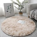 Miniatyrbilde 5 av 5: Plysj Rundt Teppe Matte Fluffy Hvite Tepper for Stue Myk Hjemmeinnredning Soverom Barnerom Dekor Salon Tykk Lug Teppe-Perfet Dark Gray 40x40cm