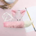 Miniatyrbild 3 av 5: Vuxna Barn Simulering Plysch Varg För Kattöron Pannband Bandana Med Lång Svans Set Anime Cosplay Kostym Rekvisita Halloween Fancy Party- Perfet