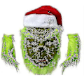 Miniatyrbild 3 av 4: 7-delad Grinch-kostym för julcosplay, vuxen Santa-kostymset + mask A-Perfet Mask only L