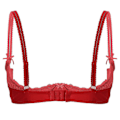 Miniatyrbillede 3 af 5: Dame 1/2 Kop Push Up Underwire Blonderi Undertøj Afsløret Kop Bh Top Justerbare Stropper Svampepolstret Bh Undertøj - Perfekt Black C M
