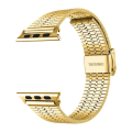 Miniatyrbilde 5 av 5: Stropp for Apple Watch 49 mm 45 mm 44 mm 42 mm Linker Firkantet rustfritt stål gull