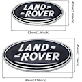 Miniatyrbillede 1 af 4: 2 stk Passer Land Rover Grill Badge Bagagerum Oval Badge Sticker, Passer Land Rover Range Rover Badge Navneskilt (sort)-Perfet
