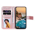 Miniatyrbillede 3 af 4: Syv-bladet Blomster Præget Læder Telefon Cover - Perfet Compatible with MotorolaMoto G35