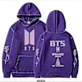 Miniatyrbillede 4 af 5: BTS Unisex Hættetrøje Casual Hoodie Cosplay Jakke Top V-Perfet Purple M