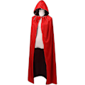 Miniatyrbillede 4 af 4: Dobbeltsidig Kappe til Voksne og Børn, Påske Halloween Jul Kappe Maskerade Vampyr Hexe Troldmand Cosplay Kappe - Perfekt Black  Red 150cm