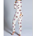 Miniatyrbild 1 av 5: Långärmad Jumpsuit med Bakficka för Kvinnor - Onesie Pyjamas Bodycon Nattkläder Vuxna Onesies Combinaison Pyjama Femme Hög Kvalitet - Perfekt A Xxl