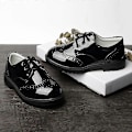 Miniatyrbild 4 av 4: Pojkar Stängda Tå Oxfords Formella Dagliga Klänningskor Låga Loafers-Perfet Lace Black EU 41