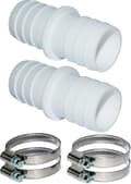 2-pak Poolslangekobling - 32 mm diameter med 1 1/4 slangeklemmer, dobbelte fatninger - Perfekt