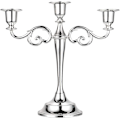 Miniatyrbilde 1 av 6: 3 Metal Candelabra - Lysestakere for formelle arrangementer, bryllup, kirke, feriedekor, Halloween, silver