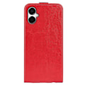 Miniatyrbillede 3 af 4: Kompatibel med R64 Tekstur Vertikal Flip Læder Telefon Cover - Perfekt Red For Samsung Galaxy A06 5G