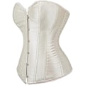 Miniatyrbilde 4 av 5: Kvinners Bustier Korsett Topp Sexy Lingerisett Svart Satin Midje Cincher-Perfet White X-large