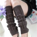Miniatyrbilde 2 av 8: Kvinners vinterstrikkede heklestrikkede benvarmere Legging Boot Cov - Perfet Dark Grey