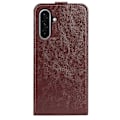 Pikkukuva 3 / 4: Yhteensopiva R64 Texture pystysuuntaan avautuvan nahkaisen puhelinkuoren kanssa - Perfet Brown For Samsung Galaxy A36