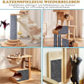 Miniatyrbilde 2 av 4: Justerbar Klorematte for Katter med Selvklebende Teppeplate for Møbelbeskyttelse og Hjemmedekorasjon - Svart S-Perfekt White M