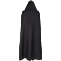 Miniatyrbilde 4 av 10: Unisex månefaser broderi hettekappe Mystisk middelalderrenessanse lang kappe - Perfet black L