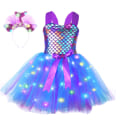 Miniatyrbillede 2 af 2: Girl Mermaid Tutu Dre til Party LED Light Up - Perfet F s