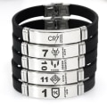 Miniatyrbild 2 av 6: Fotbollsklubb Sport Silikonarmband Rostfritt Stål Justerbart Armband*2st- Perfet Tony Cross