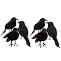 Miniatyrbillede 2 af 6: 6 x Halloween dekoration krage kunstig ravn krage med fjer sort fugl--