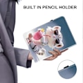 Miniatyrbillede 5 af 5: Læder Etui Kompatibelt med iPad Air 11 (2025) (2024) Air (2022) (2020) Pro 11 (2022) Mønsterprintet Tablet Co-Perfet Cartoon Tiger