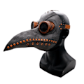 Miniatyrbild 2 av 3: Halloween Plague Doctor Masks PU Läder Mask Cosplay Prop Grå