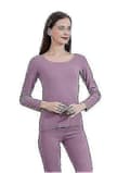 PurpleXLSilk Silk Termounderkläder Set för Kvinnor, Långkalsonger i Siden