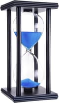(Blå) 60 minuters timglas sandtimer retro heminredning med 4 svarta träramar