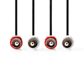 Miniatyrbillede 3 af 4: Nedis Stereo Audio kabel | 2x RCA Hanstik | 2x RCA Hanstik | Nikkelplateret | 1.00 m | Runde | Sort | Box