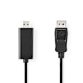 Pikkukuva 2 / 4: Nedis DisplayPort kaapeli | DisplayPort uros | HDMI™ liitin | 1080p | Niklattu | 1.00 m | Pyöreä | PVC | Musta | Label