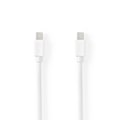 Miniatyrbillede 2 af 5: Nedis Mini DisplayPort kabel | DisplayPort 1.4 | Mini DisplayPort han | Mini DisplayPort han | 48 Gbps | Nikkelplateret | 2.00 m | Runde | PVC | Hvid