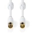 Pikkukuva 3 / 5: Nedis Koaksiaalikaapeli | IEC (Coax) Uros | IEC (Coax) Naaras | Kullattu | 100 dB | 75 Ohm | Tuplasuojattu | 10.0 m | Pyöreä | PVC | Valkoinen | Laati