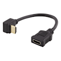 Miniatyrbild 2 av 3: DELTACO Flexibel HDMI-adapter, 0,2 m, vinklad ner, HDMI M/F, UHD, svar