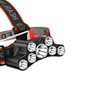 Miniatyrbillede 4 af 5: Genopladelig pandelampe med 7 lys, LED